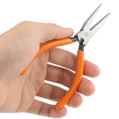Mini Jeweler Flat Nose Pliers Hand Tool with Soft Grips (Orange)