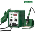 BEST BST-878D 2 in 1 AC 220V 700W LED Displayer Helical Wind Adjustable Temperature Unleaded Hot Air Gun + Solder Station & Soldering Iron, EU Plug(Green)