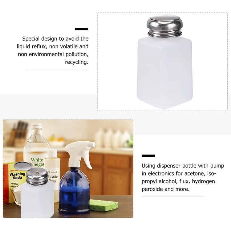 200ml Push Down Alcohol and Liquid Container Bottle(White)