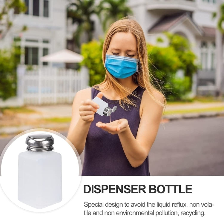 200ml Push Down Alcohol and Liquid Container Bottle(White)