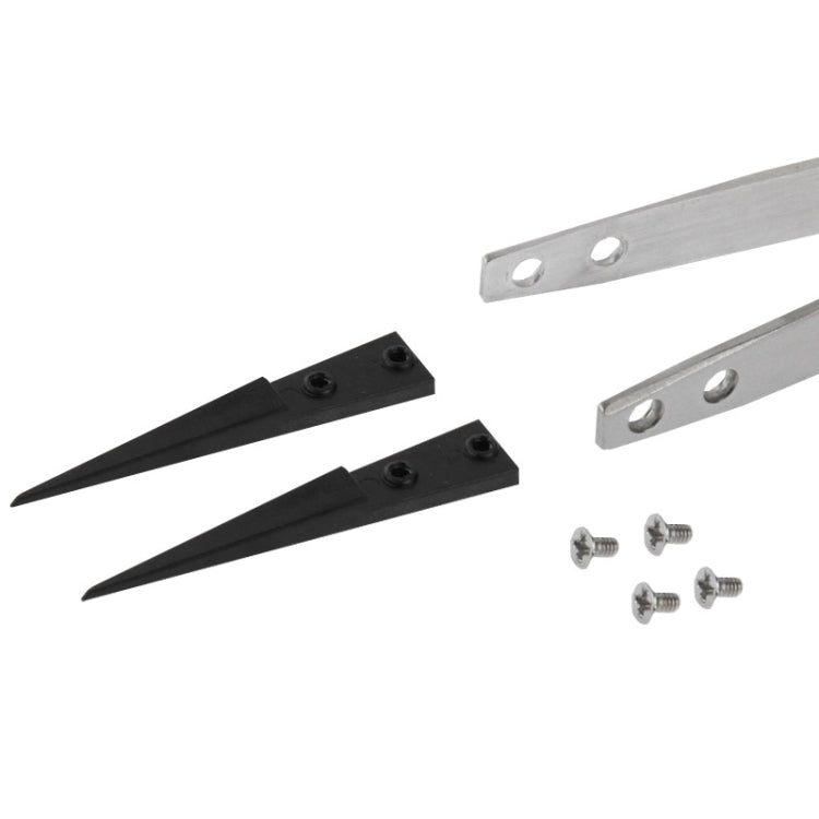 9 in 1 Replaceable Anti-Static Tweezers with Cross Screwdriver