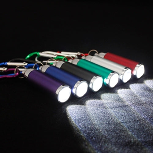 Mini LED Variable Focus Flashlight Torch, with Carabiner Keychain Buckle (Random Color Delivery)