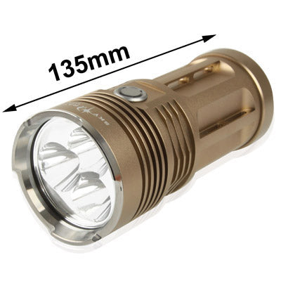 High Power LED Flashlight, 3 Mode, 3 XM-L T6 LED, Luminous Flux: 2000lm, Length: 135mm