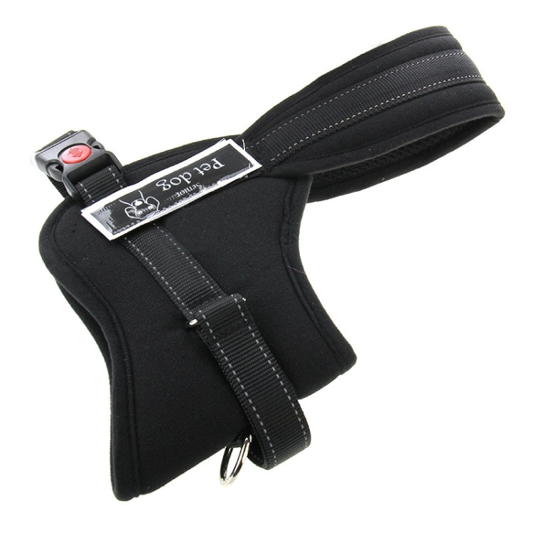 Soft Thicken Pet Chest Suspenders Dog Traction Rope, Size: M (50-65cm)(Black)