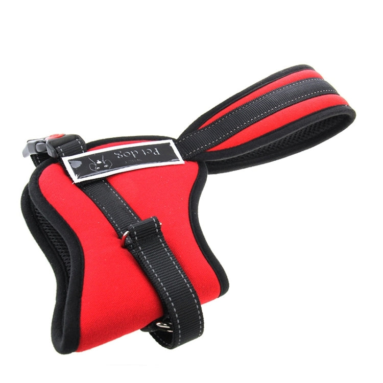 Soft Thicken Pet Chest Suspenders Dog Traction Rope, Size: M (50-65cm)(Red)