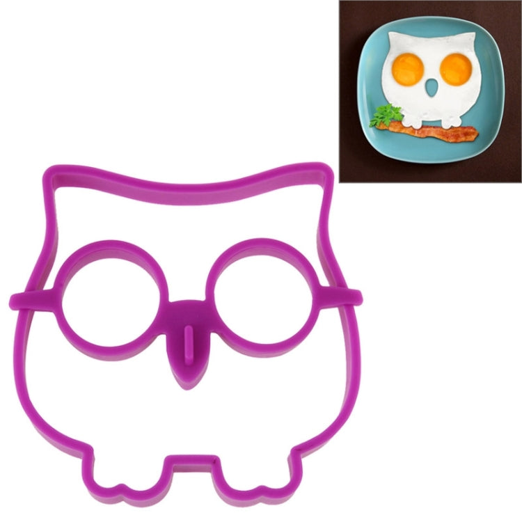 Cartoon Owl Shape Egg Frying Ring Mold Silicone Egg Fried Mould Omelette Mold(Purple)