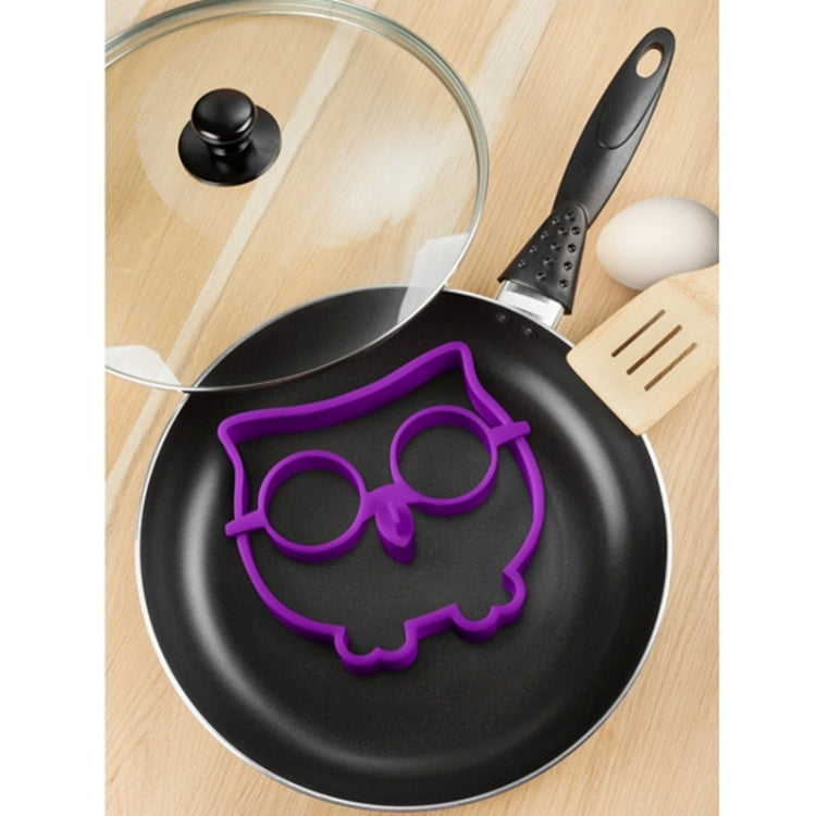 Cartoon Owl Shape Egg Frying Ring Mold Silicone Egg Fried Mould Omelette Mold(Purple)