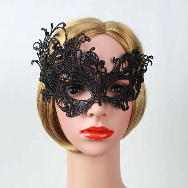Sexy Girl Eye Mask Lace Venetian Masquerade Ball Party Fancy Mask(White)