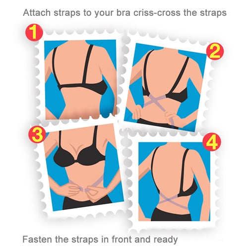 Adjustable Low Back Bra Strap Converter Backless V Conversion Solution(Black)