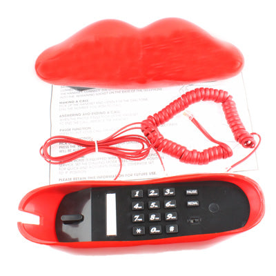 Sexy Red Hot lips Shape Wire Corded Telephone(Red)