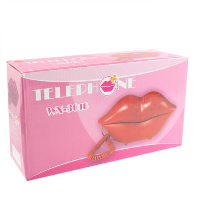 Sexy Red Hot lips Shape Wire Corded Telephone(Red)