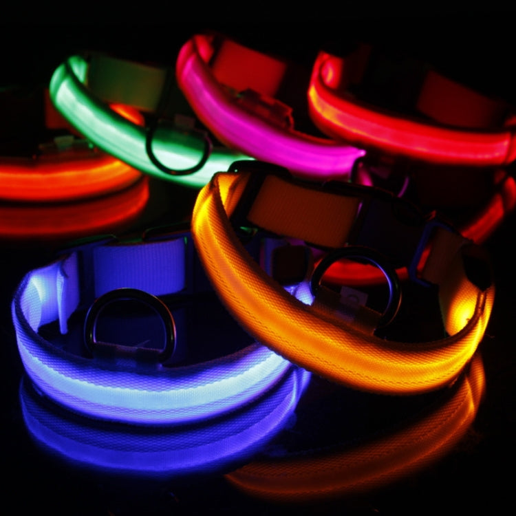 Adjustable 3-Mode LED Flashing Dog Collar, Size: L (Random Color Delivery)