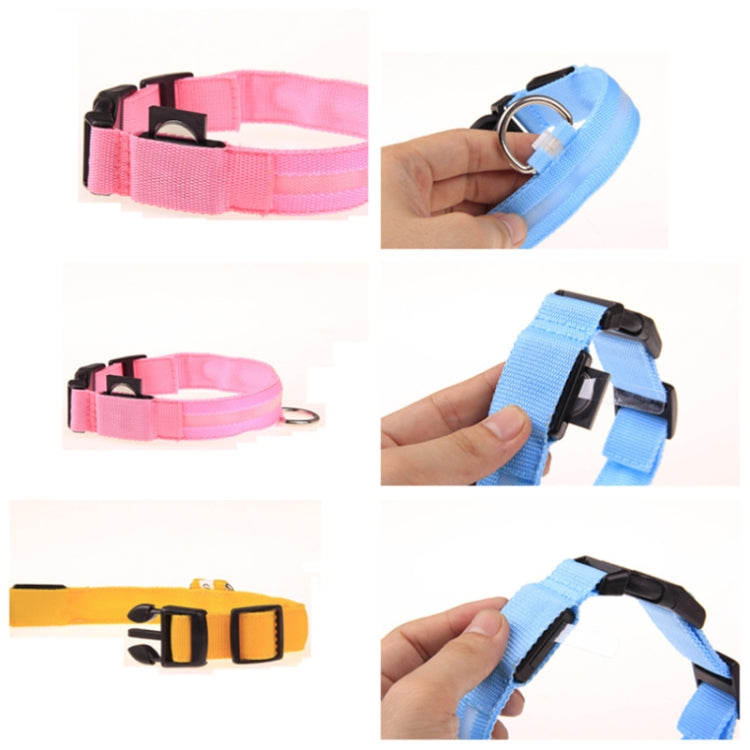 Adjustable 3-Mode LED Flashing Dog Collar, Size: S (Random Color Delivery)