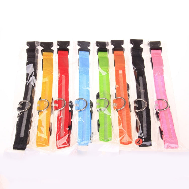 Adjustable 3-Mode LED Flashing Dog Collar, Size: XL (Random Color Delivery)