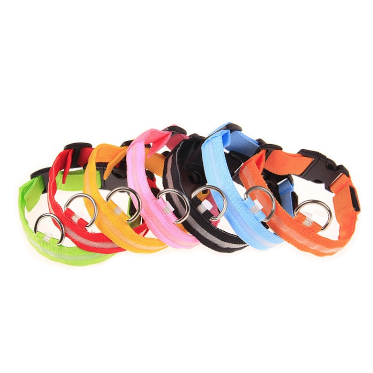 Adjustable 3-Mode LED Flashing Dog Collar, Size: XL (Random Color Delivery)