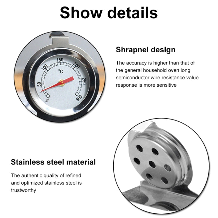 Stainless Steel Oven Thermometer (0~300℃)(Silver)