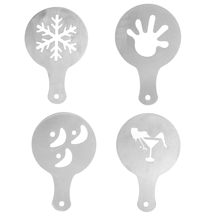 4 in 1 Cappuccino Mold / Fancy Coffee Mold / Coffee Mold(Silver)