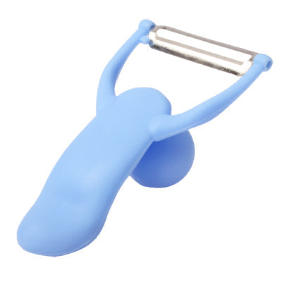 Men Shaped Fruit Vegetable Kitchen Blade Peeler with Durable ABS Handle(Blue)