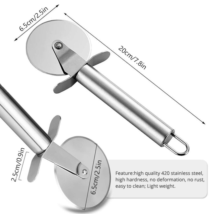 Stainless Steel Round Pizza Cutter Knife(Silver)