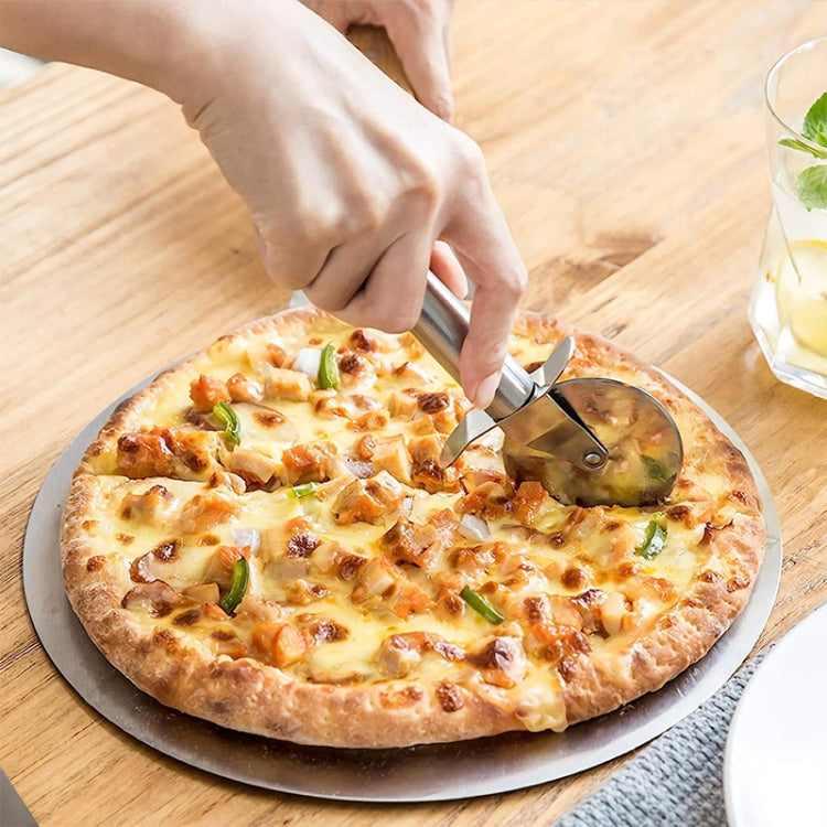 Stainless Steel Round Pizza Cutter Knife(Silver)