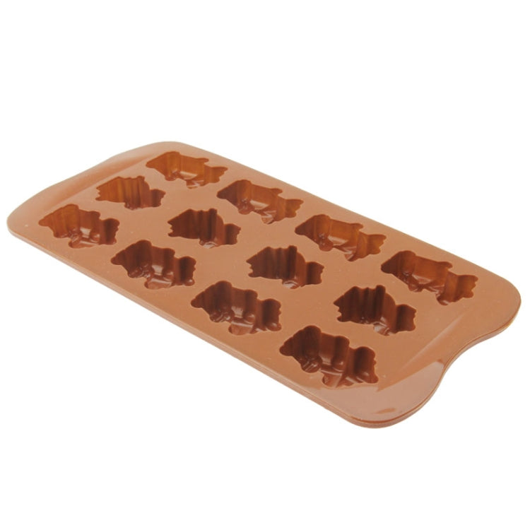Lovely Robot Shape 12-Grid Ice Cube Tray(Brown)