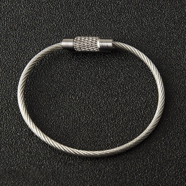 Outdoor Camping Multifunctional Steel Wire Rope Ring / Stainless Steel Wire Key Chain(Silver)