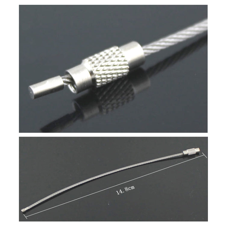 Outdoor Camping Multifunctional Steel Wire Rope Ring / Stainless Steel Wire Key Chain(Silver)