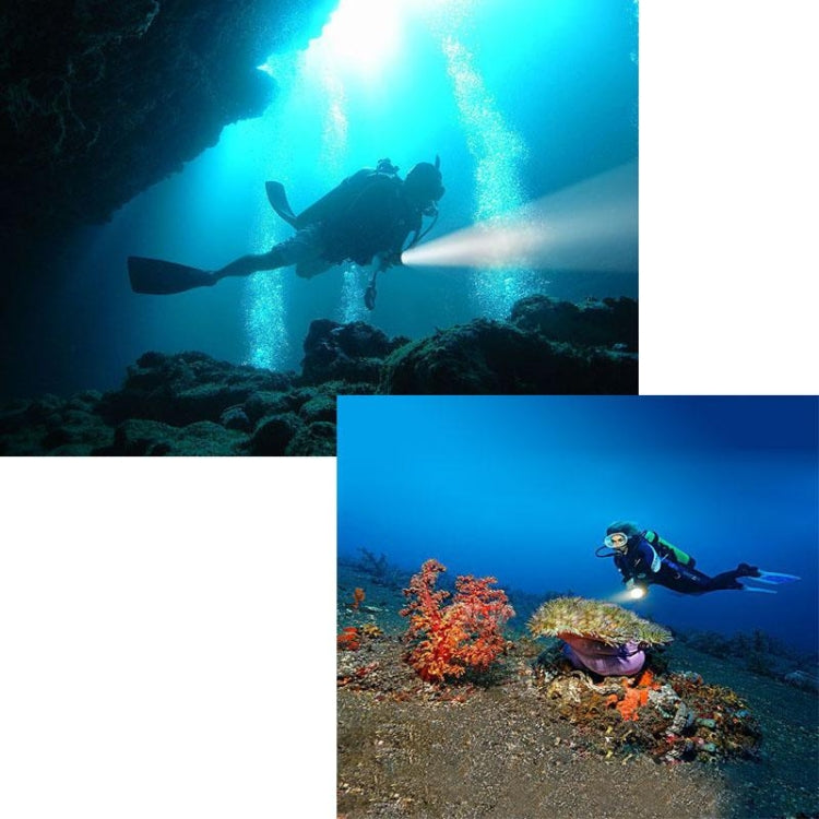 5 x XPE 15W Diving Flashlight, 5000 LM UV Purple Light, Diving Depth: 150m (Black)