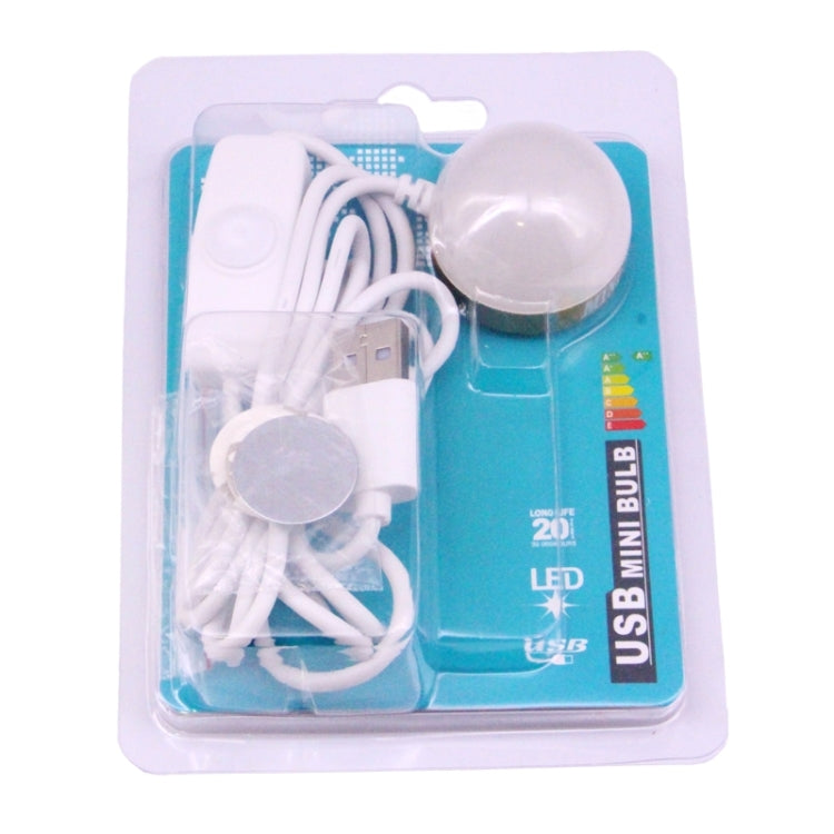 2W Dimmable USB LED Light Bulb with Magnetic, USB-2W-WW 5V 140-150Lumens 6 LED