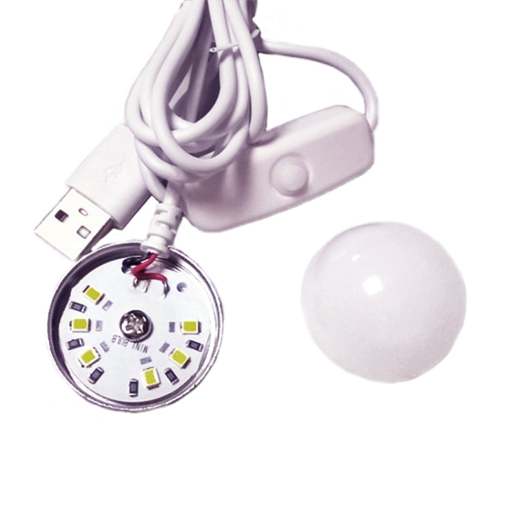 2W USB LED Light Bulb with Magnetic & Cable, USB-2W-WW 5V 140-150Lumens 6 LED