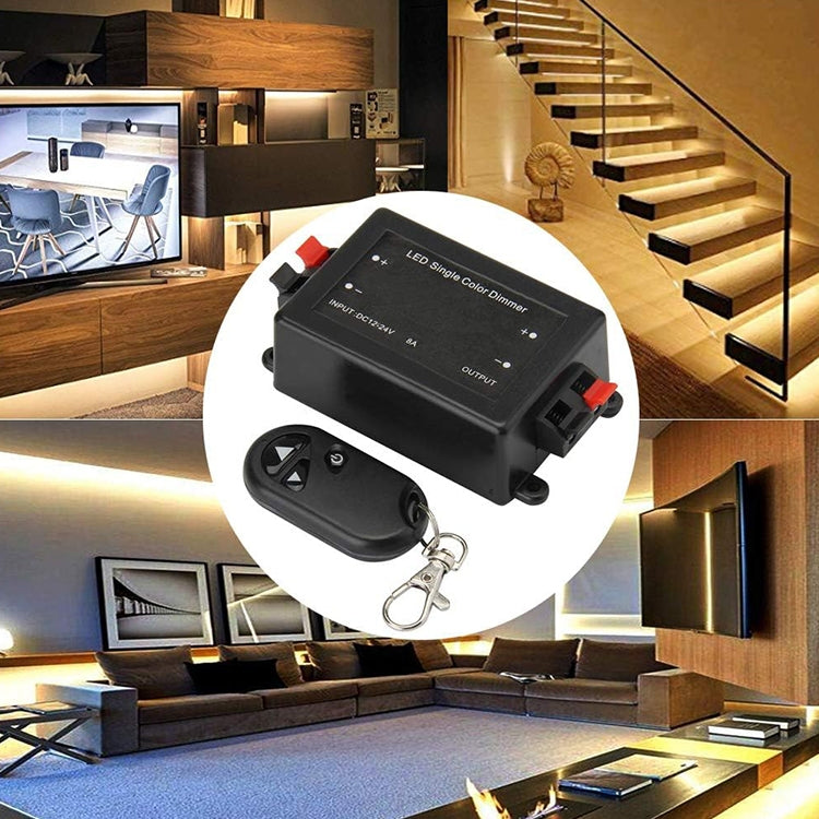 RF Wireless Controller / LED Single Color Dimmer, DC 12V(Black)