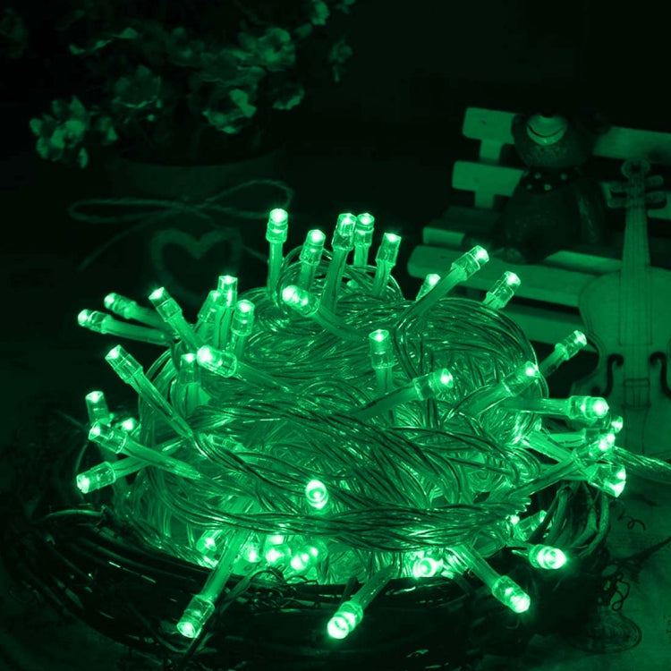 Waterproof  String Light, Length: 10m, 100 LED Light with Controller, Flashing / Fading / Chasing Effect, AC 220V, EU Plug(Green Light)