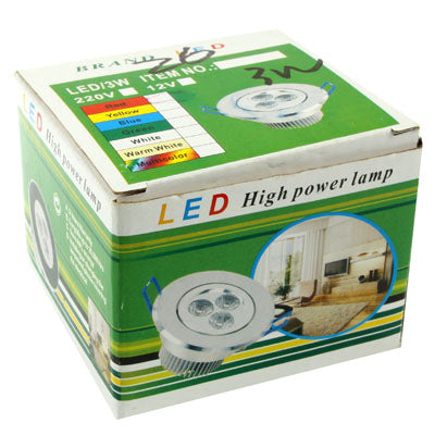 3W Ceiling Light Down Light Bulb, 3 LED, Warm White Light, AC 85-265V