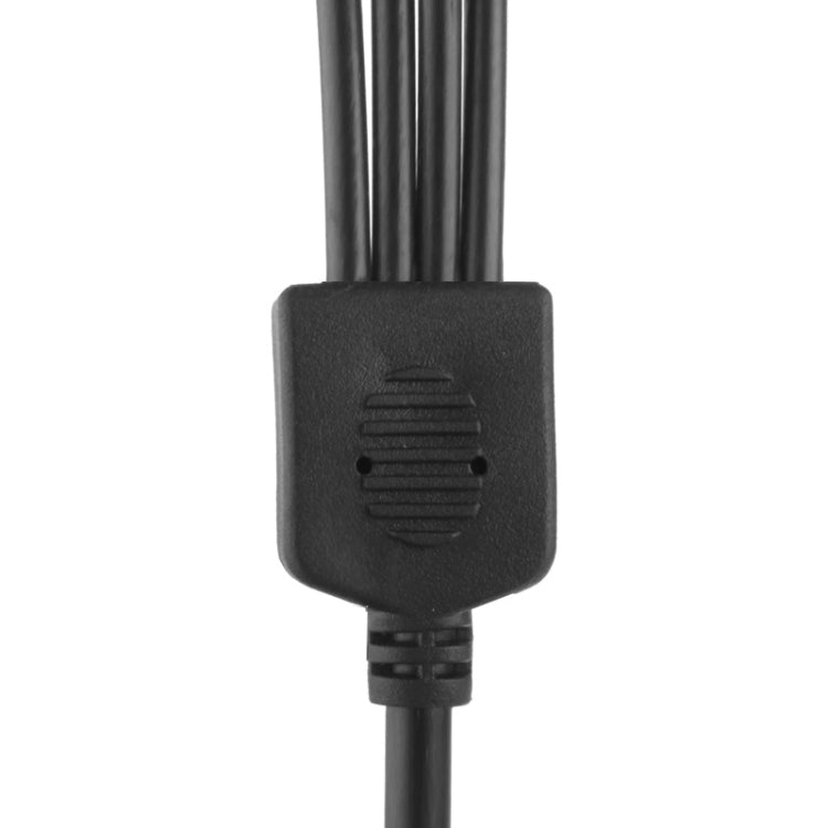 5.5 x 2.1mm Female to 4x Male DC Power Cable Connector with Switch for LED Strip, Length: 30cm(Black)