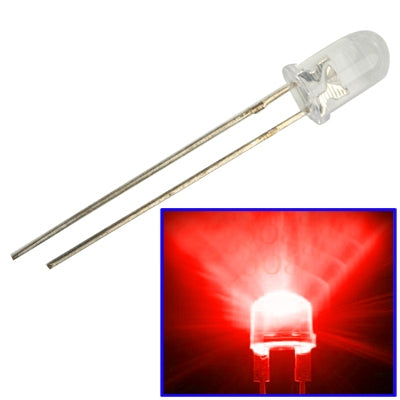 1000 PCS 5mm Red Light Water Clear LED Lamp(Red Light)