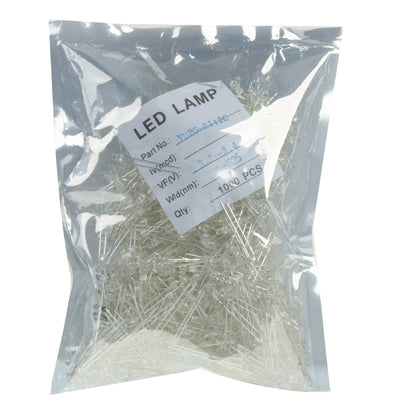 1000 PCS 5mm Straw Hat LED Lamp(White Light)