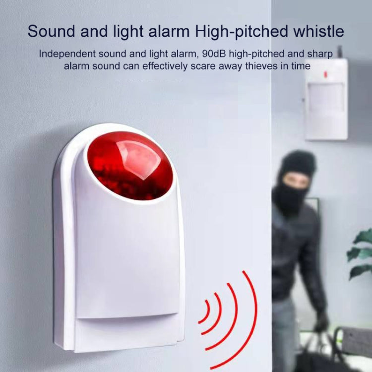 Outdoor Wired Siren with Blue Flashlight (PA-100), Can be used 12V as a Backup Battery (not include)(White)