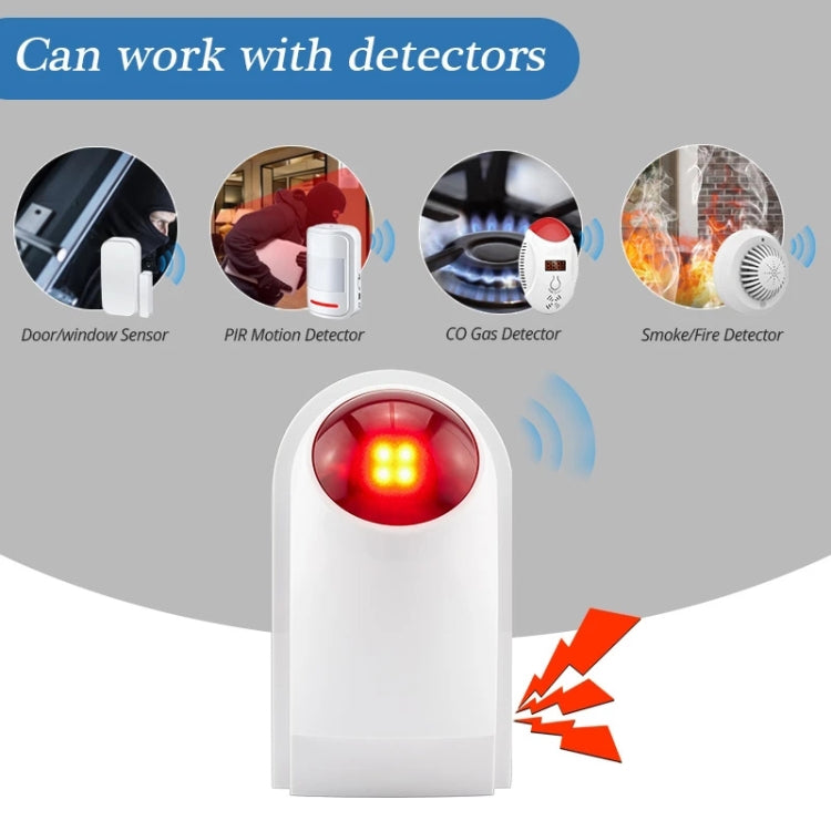 Outdoor Wired Siren with Blue Flashlight (PA-100), Can be used 12V as a Backup Battery (not include)(White)