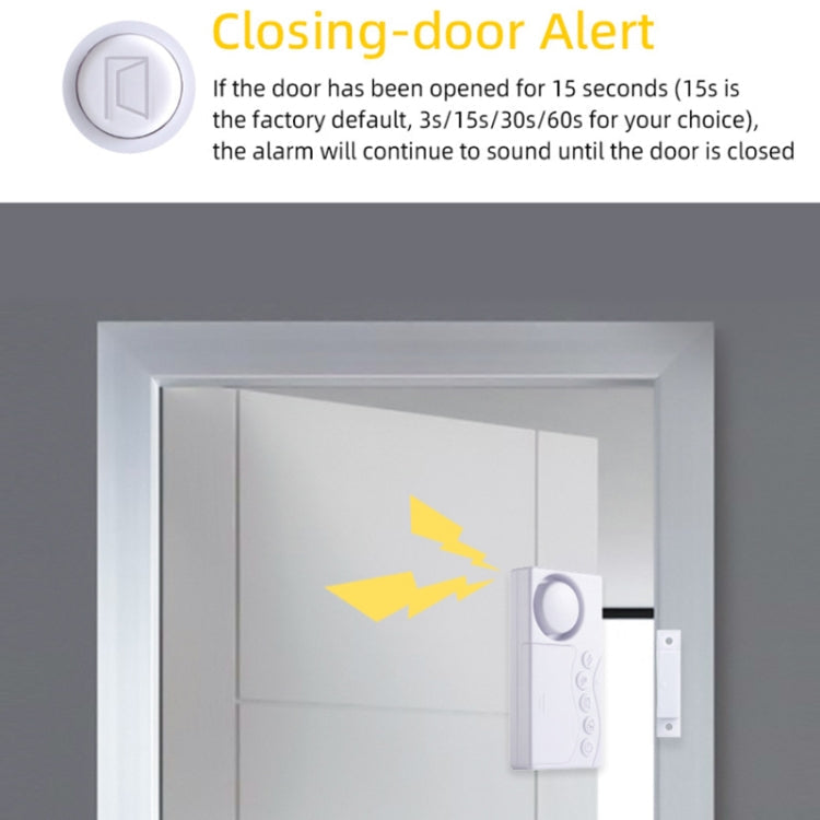 4 in 1 Door Magnet Refrigerator Delayed Door Closing Bell Anti-theft Alarm (3V)