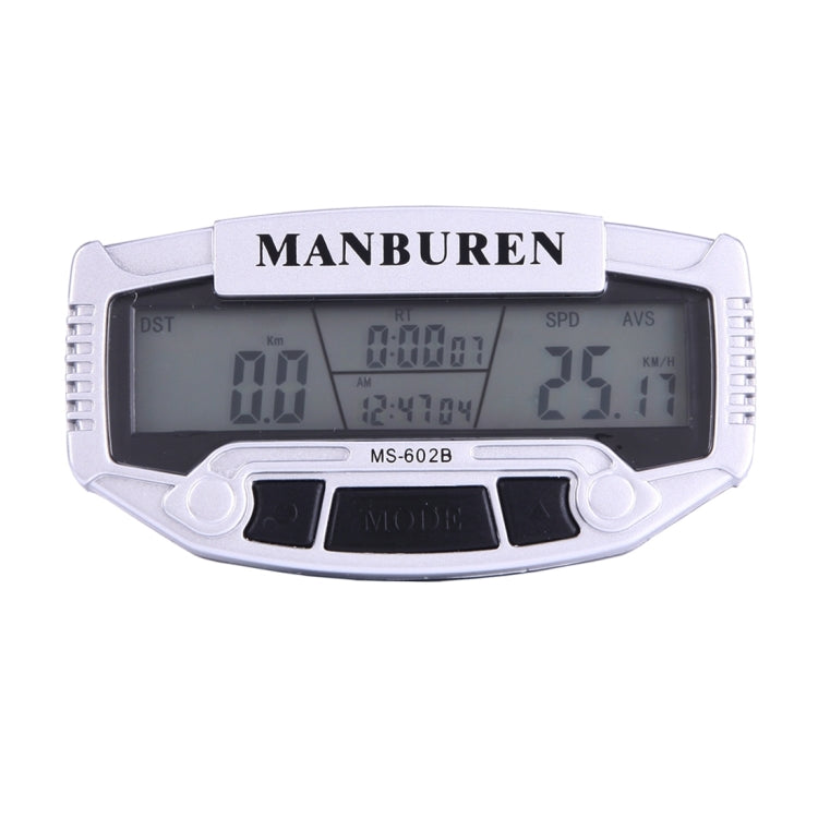 Multifunction LCD Display Cycle Computer Odometer Speedometer (MS-602B)(Silver)