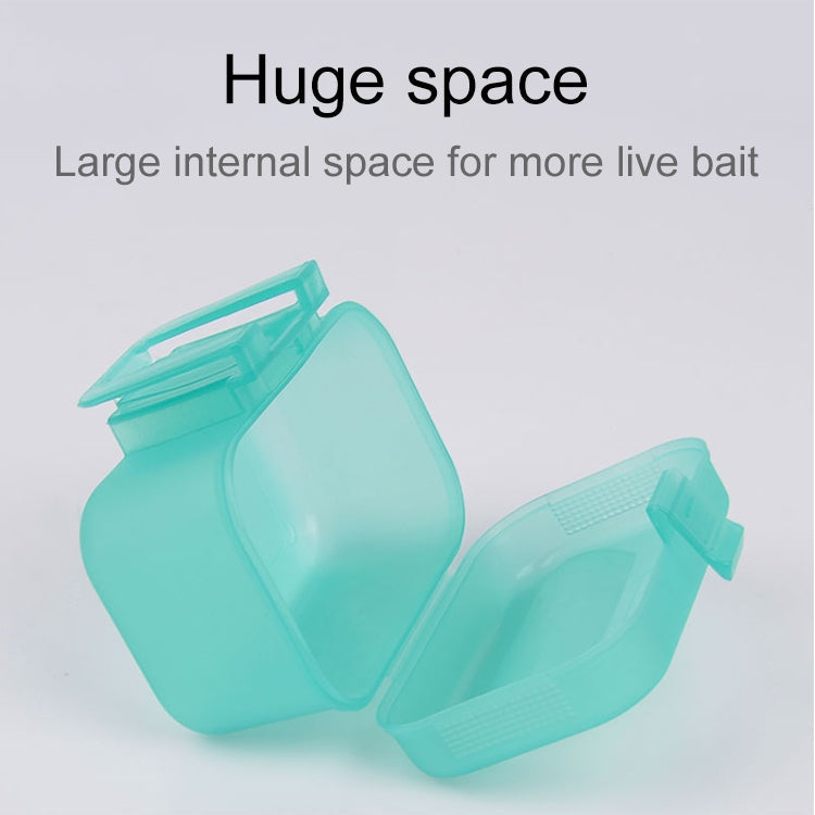 Plastic Live Earthworm Fishing Tackle Box Bug Shrimp Bait Box(Green)