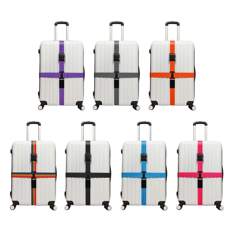 Luggage Strap Cross Belt Adjustable Packing Band Belt Strap with Password Lock for Luggage Travel Suitcase(Black)