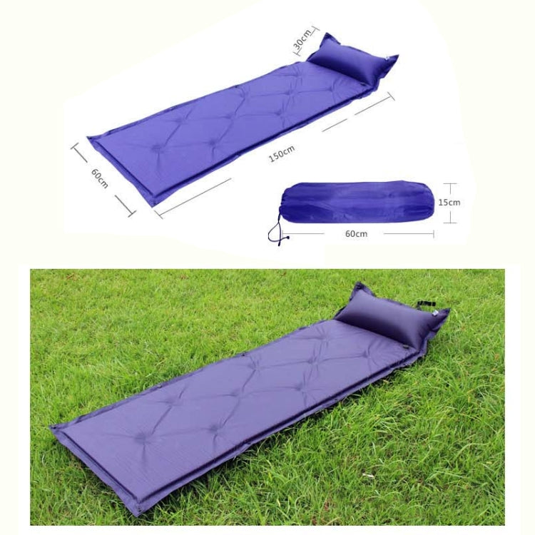 Automatic Inflatable Sleeping Pad Moisture Proof Pad with Pillow(Purple)