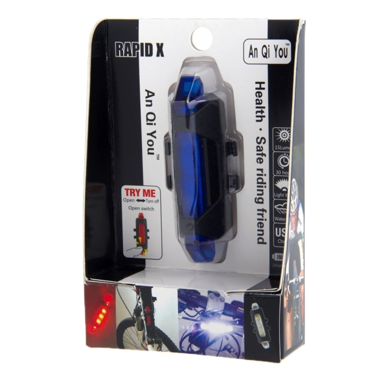 AQY-093 Detachable USB Rechargeable LED Bike Taillight(Blue)