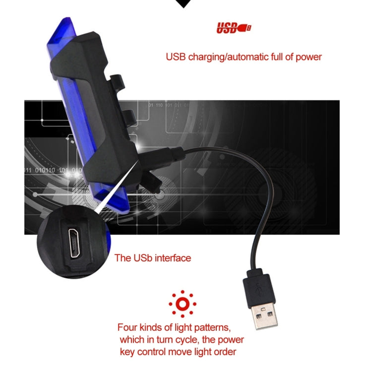 AQY-093 Detachable USB Rechargeable LED Bike Taillight(Blue)