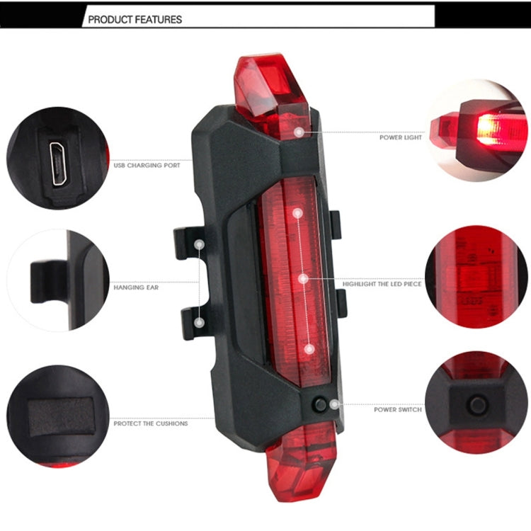 AQY-093 Detachable USB Rechargeable LED Bike Taillight(Red)