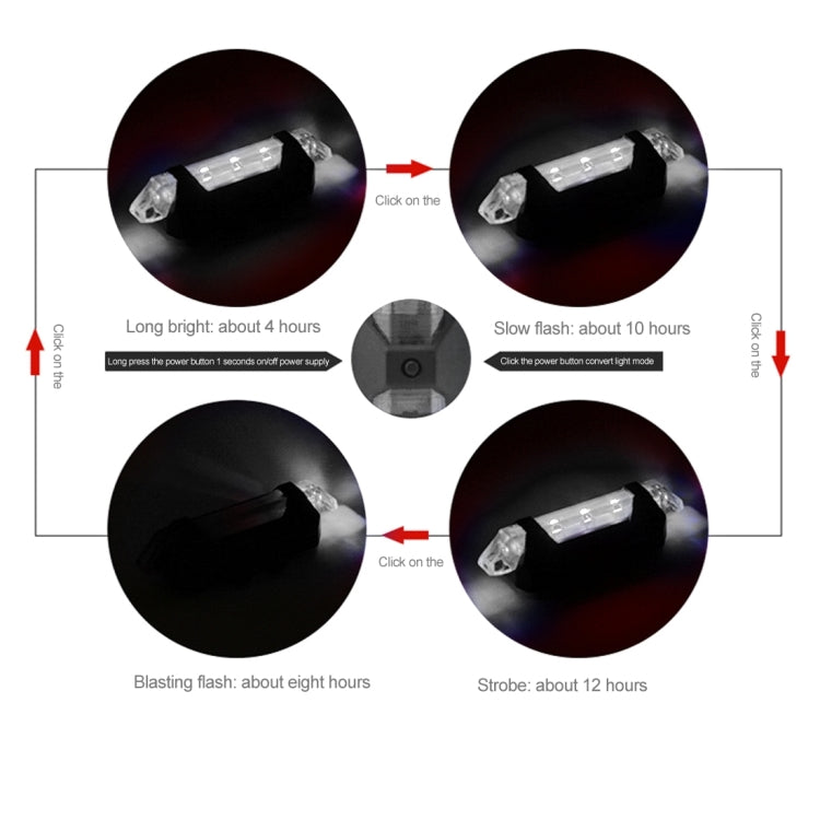 AQY-093 Detachable USB Rechargeable LED Bike Taillight(White)