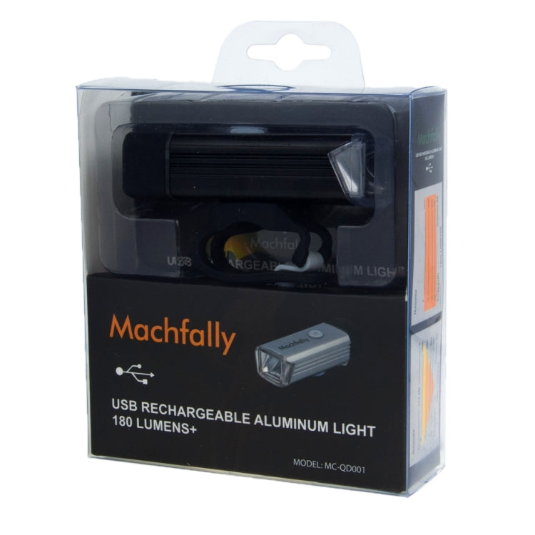 MC-QD001 180 Lumens USB Rechargeable LED Bright Aluminum Light with Handlebar Mount(Black)