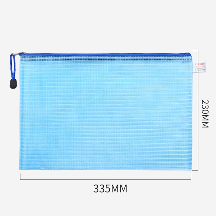 10 PCS Zipper Plastic Mesh Document File Bag, Random Color Delivery, Size: 33.5*23cm