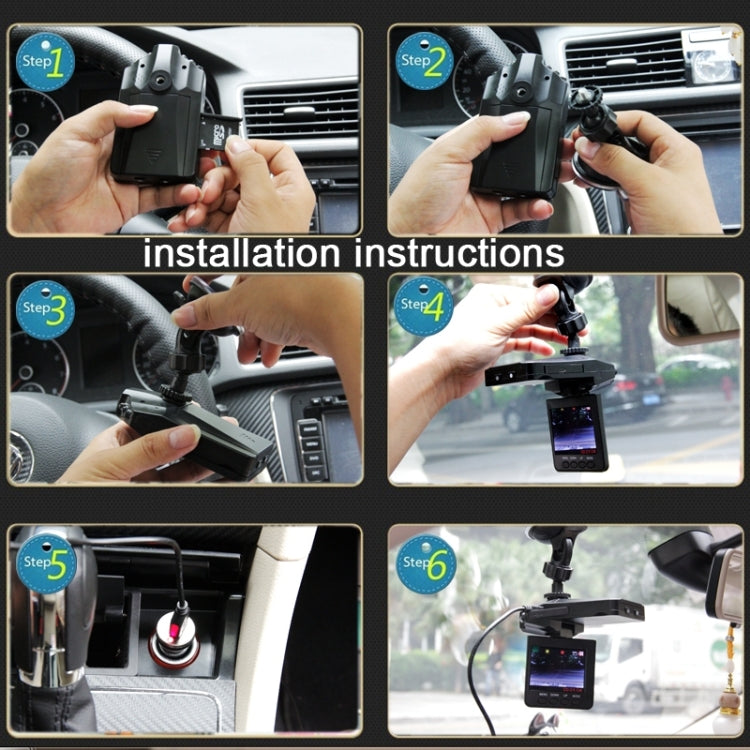 2.5 inch Screen High Definition Video Recorder, 6 LED Light, AVI Video Format, Support SD Card, Loop Recording Function (Generalplus Scheme)(Black)